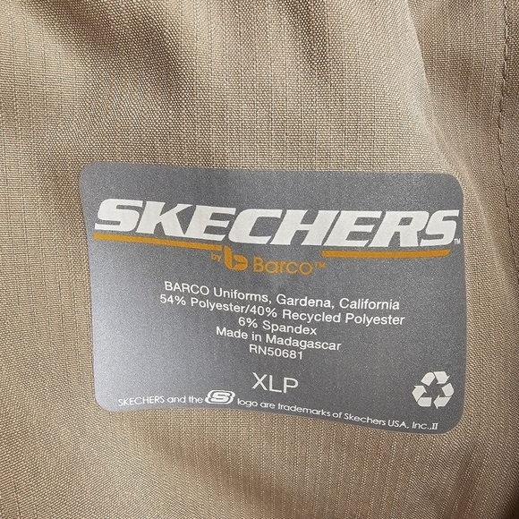 Skechers by Barco Tan Mid-Rise Theory Cargo Jogger Scrub Pants XL Petite - Picture 7 of 9